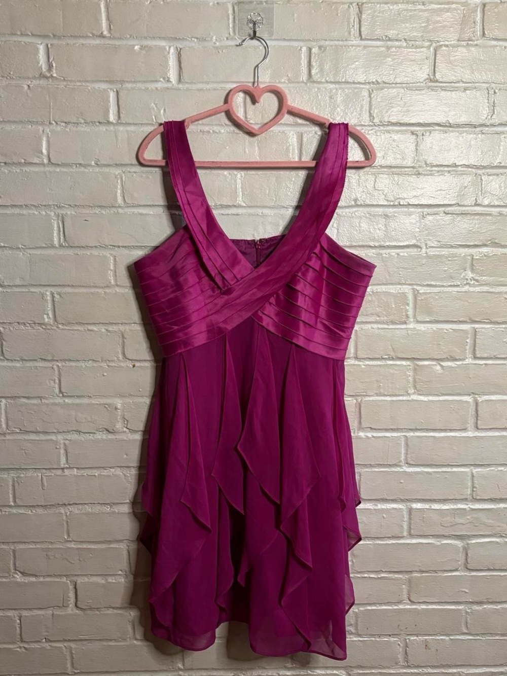 purple ruffle mini dress with zipper back - k petite collection